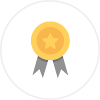 Certification Ribbon Image inside gray circle